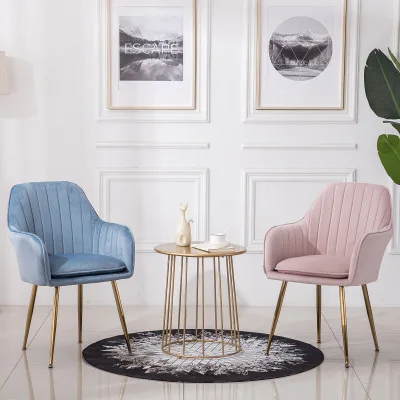 
Hot sale restaurant furniture free samples modern simple colorful creative fabric / velvet dining chair with metal legs 