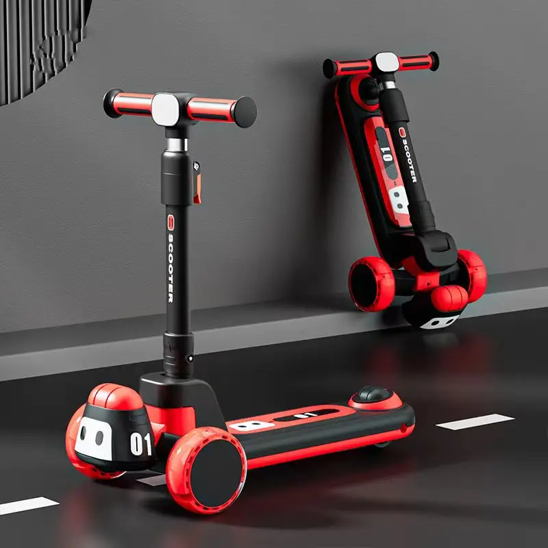 Factory Sale Kids Scooter 3 Wheel Flashing Music Non Electric Kids Scooter Children Skateboard Sliding Scooter