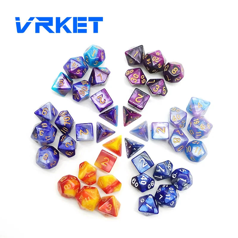 VRKET custom 6 sided d20 muliti color dnd rpg board game resin dice set