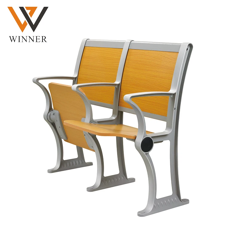 Standard Classroom Study Secondary School Ladder Lecture Hall Chairs Student Wood Backrest Folding College Step Chair