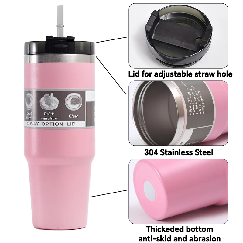 hot stocked Multi Colors 20/30 oz Adventure Travel Mug Stainless Steel Tumbler Mugs Tumbler with Straw