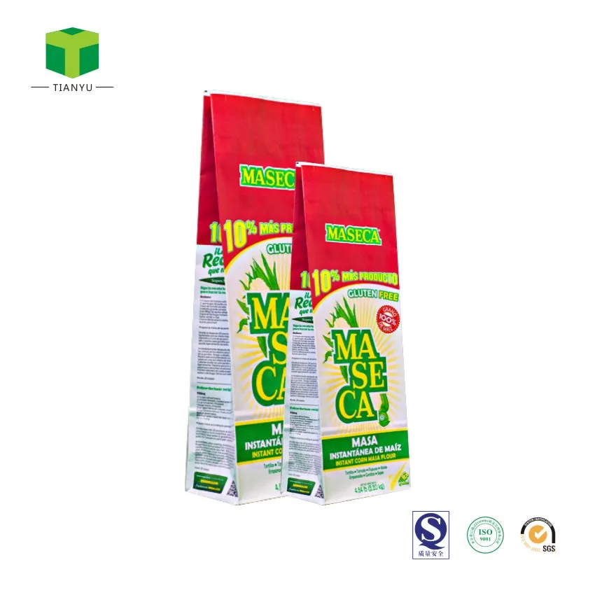 OEM ODM paper bag 25kg 20kg food grade potato flour sugar packaging white kraft paper chemical package paper sacks manufacture