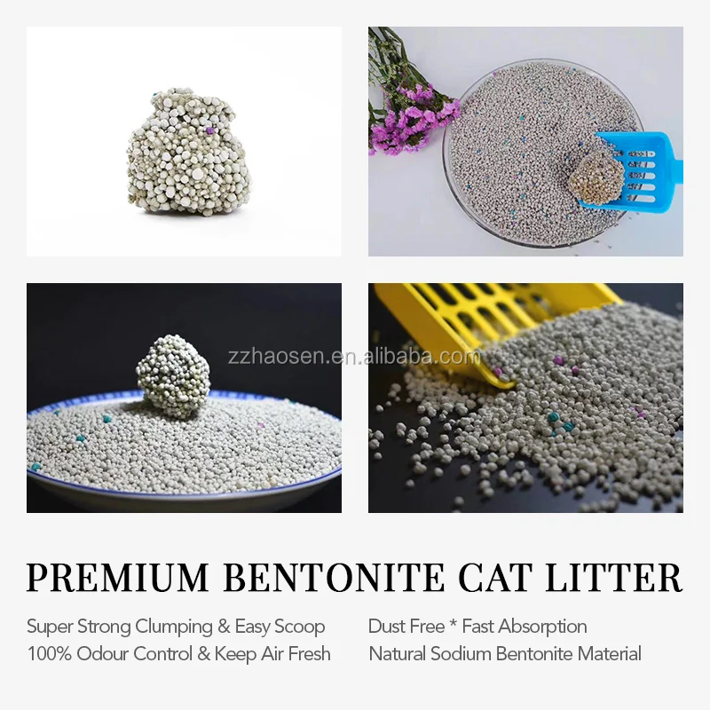 Super clumping moisture absorption bentonite clay kitty litter