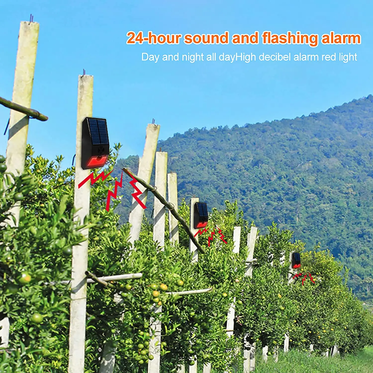 Solar Alarm Light, Solar Strobe Light with Motion Detector Solar Alarm Light, Motion Detector with Remote Control