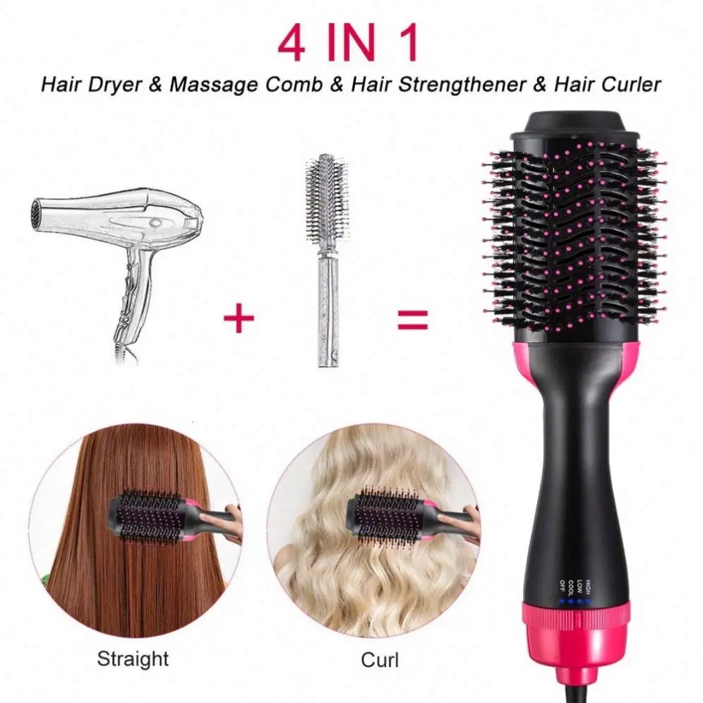 Hair Brush Private Label Flat Iron Hot Air Pick Electric Comb One Step Dryer Fast