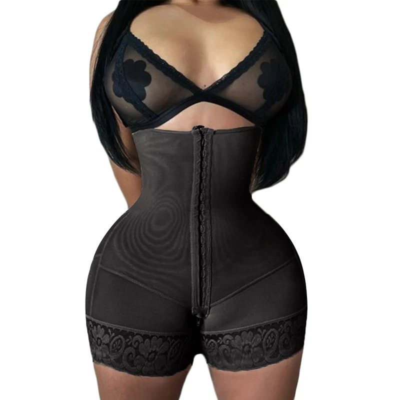 High Compression Waist Slimming Bodysuit Corset Top with Hooks Straps Sleeveless body shapers waist&butt lifter shorts for women
