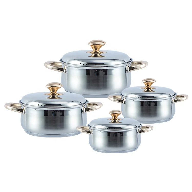 8 pcs belly shaped casserole set stainless steel cookware set with capsule bottom