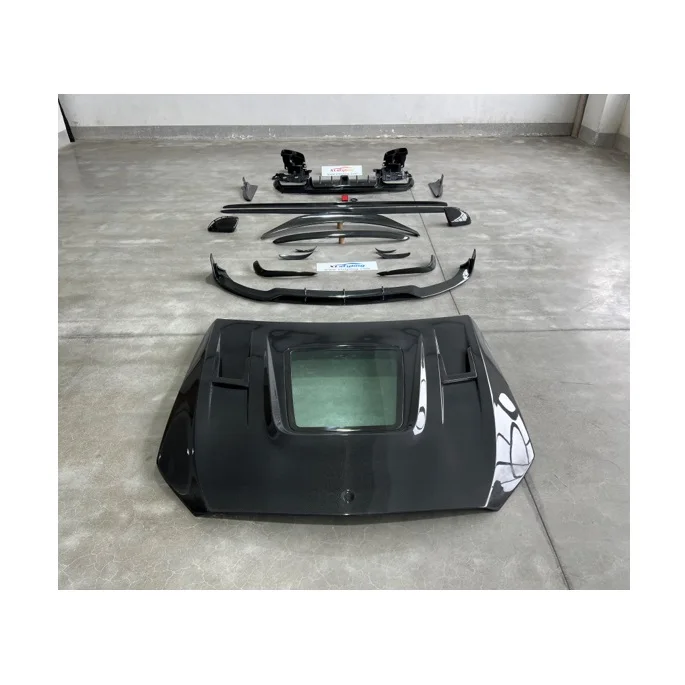 car accessories bodykit aero kit kits for Mercedes Benz W205 C63 4 doors real carbon fiber front lip splitter car hood