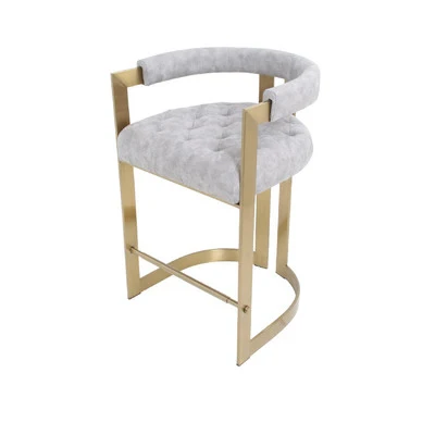 Amazon hot sale customized modern design metal stainless steel legs velvet high bar stools chair for cafe bar stool