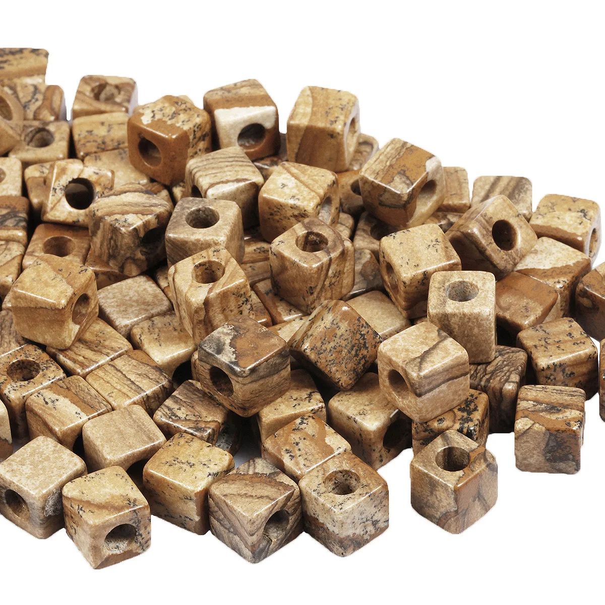 Latest Product 10x10mm Natural Gemstone Bead Good Clarity Large Hole Block Crystal Beads For Crystal Crafts