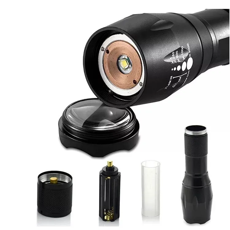 1000 Super Bright High Lumen Led Flashlight,XML T6 10W 5 Modes Zoom Water Resistant Led Emergency Torch Light For Camping