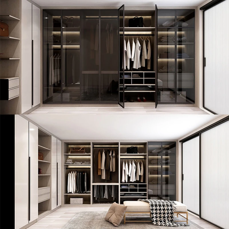 BALOM  3 doors wardrobe  bedroom solid pine wooden wardrobe design picture with mirror