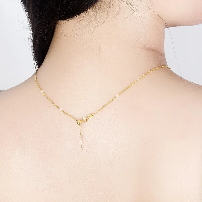 R.GEM. S925 Adjustable Chain Rose Gold White Gold Plating DIY Box Oval Snake Choker Necklace Sterling Silver