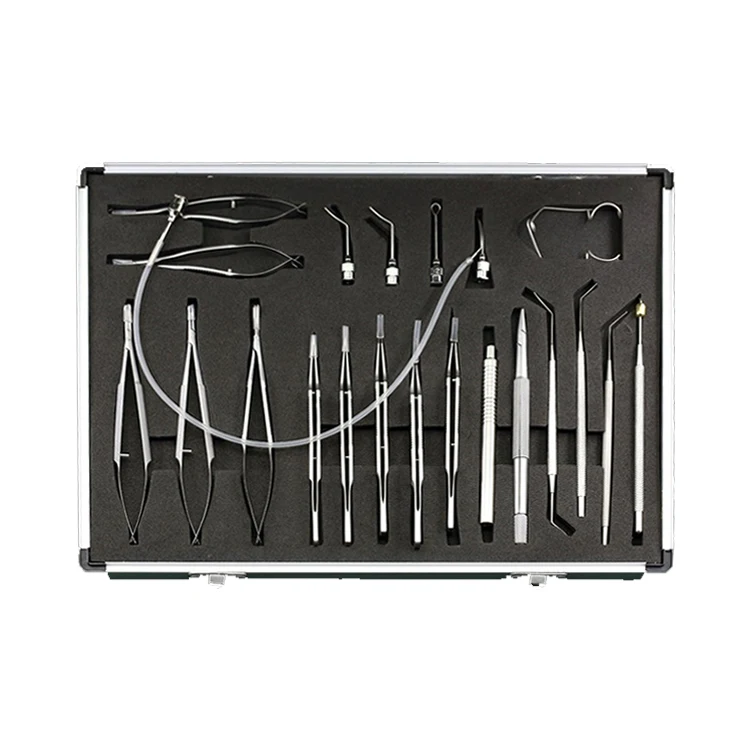 Hot sale stainless steel ophthalmic surgical instruments 21pcs cataract surgical set