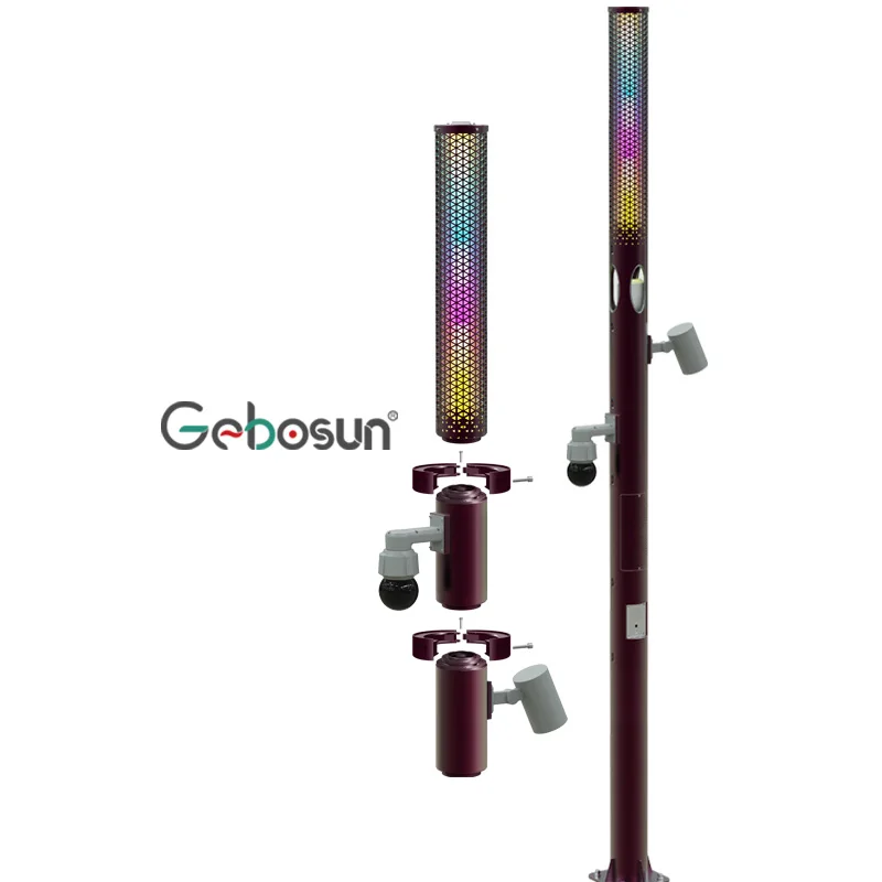 Gebosun High quality Multi-function Smart LORA-MESH LORA-WAN System CCTV Camera Smart Pole