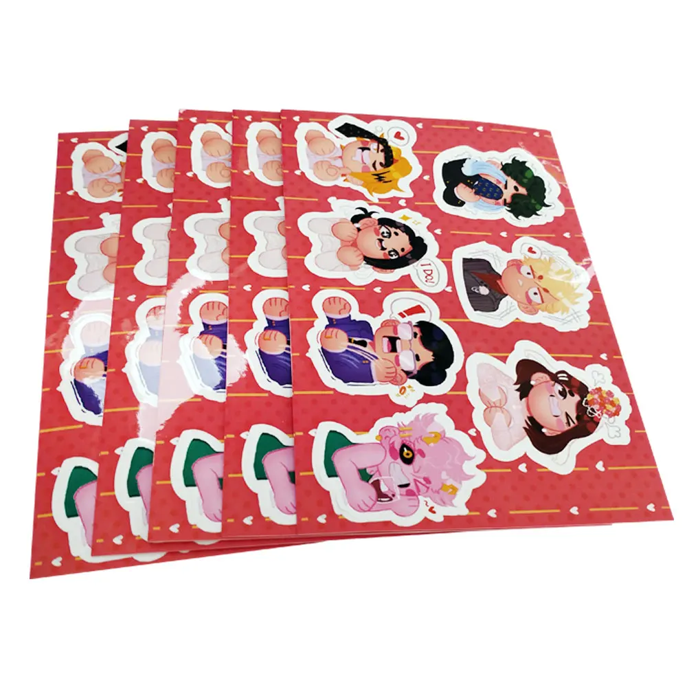 Высокое качество УФ-защита горячее тиснение пользовательская Золотая фольга виниловый поцелуй вырезанный стикер бумажный лист для печати