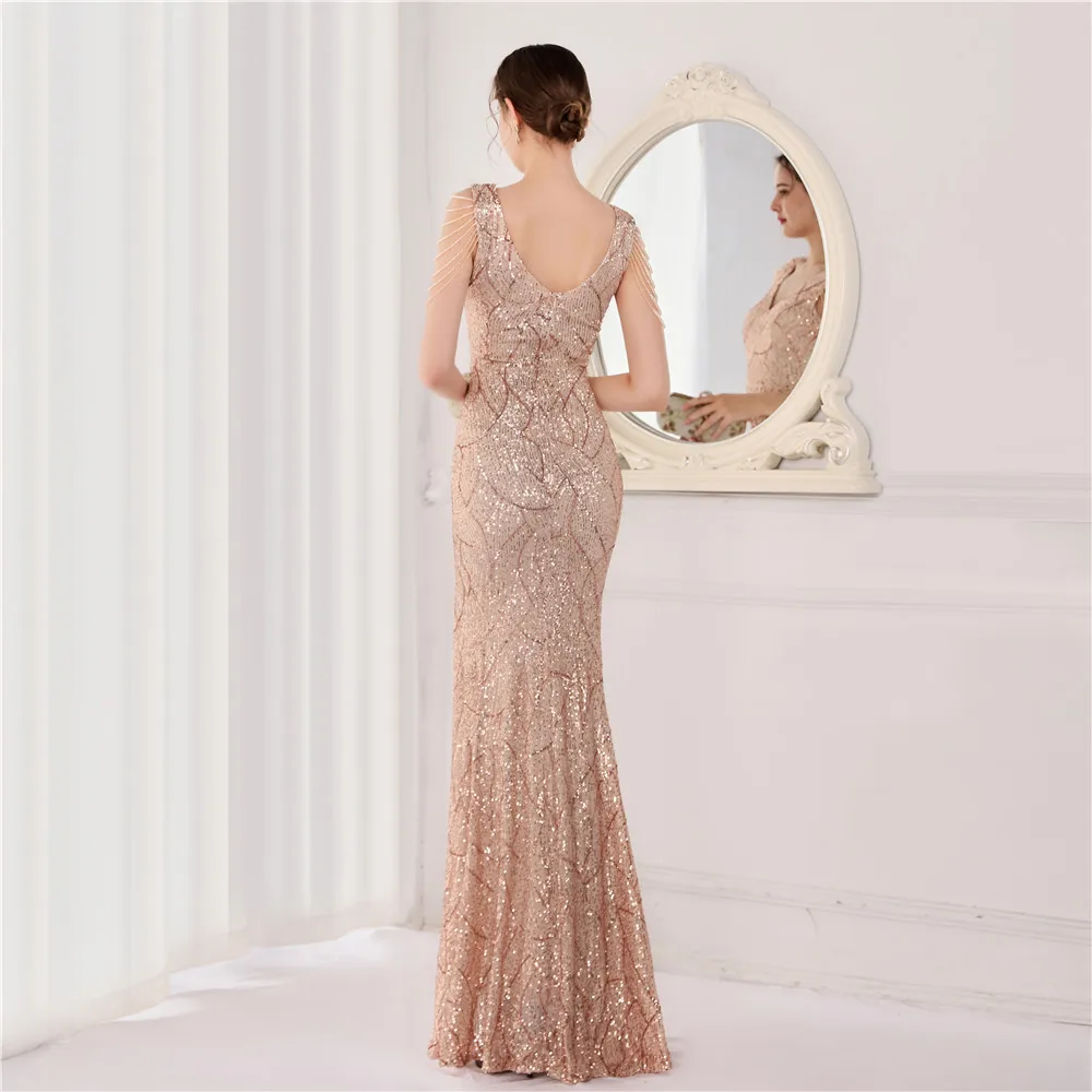 16596-S#New style Arab evening dresses luxurious gown women sequin prom Fat Lady Dress Plus Size Dress Super Size