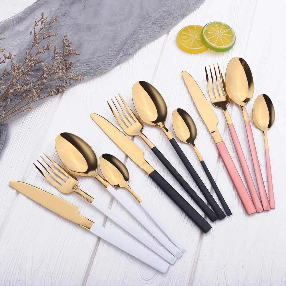 
Stainless steel spoon titanium gold rose gold gorgeous color ins Nordic minimalist tableware 