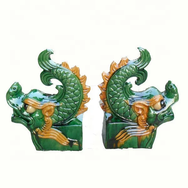 golden roof tile chinese ceramic dragon roof finials