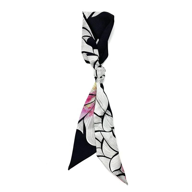 Wholesale Custom Design Silk Scarves Stoles Ladies Silk Hijabs Luxury Designer Brand Printed Silk Scarf