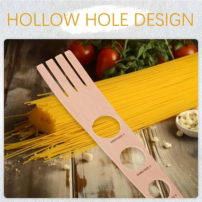 3 in 1 Wooden Spaghetti Pasta Measurer Tool 4 Holes Wood H erb Stripper and Oven Rack Push Tool Kitchen Gadgets Cooking Tool