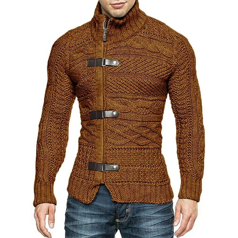 Turtle Neck Mens Winter Designer Sweaters Jacket Men Cardigan High Neck Sweater For Mens