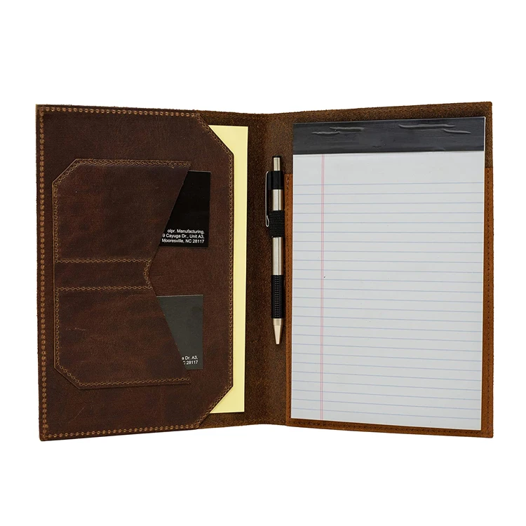 Business Executive PU Leather Cover Notepad Portfolio File Folder