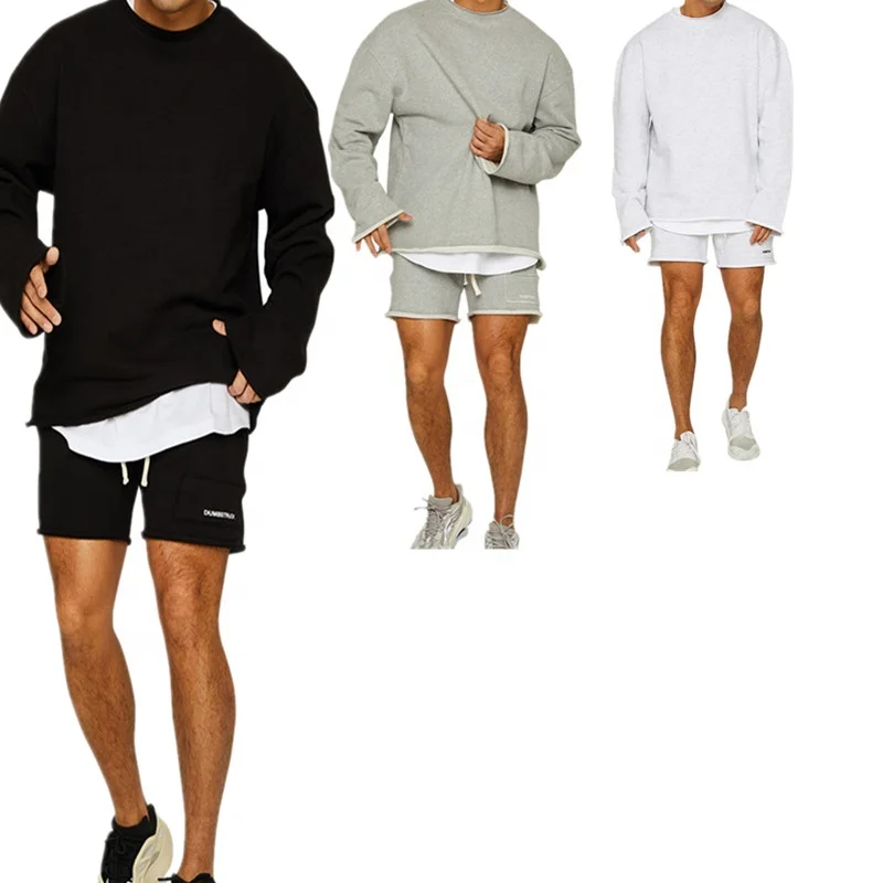 Fast Delivery Plus Size Mens French Terry Shorts Elastic Waist Sports Shorts With Pockets Cotton Shorts For Men