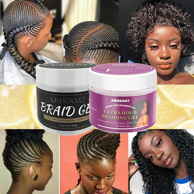 ARHGOAT Braiding Gel for Braid Private Label Extra Strong Hold Long Lasting No Flaking Natural Formula with Olive Oil and Aloe