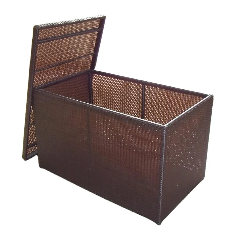 Rectangular Washable Towel Cabinet Swimming Pool Hotel Garden Wicker Laundry Towel Shelf