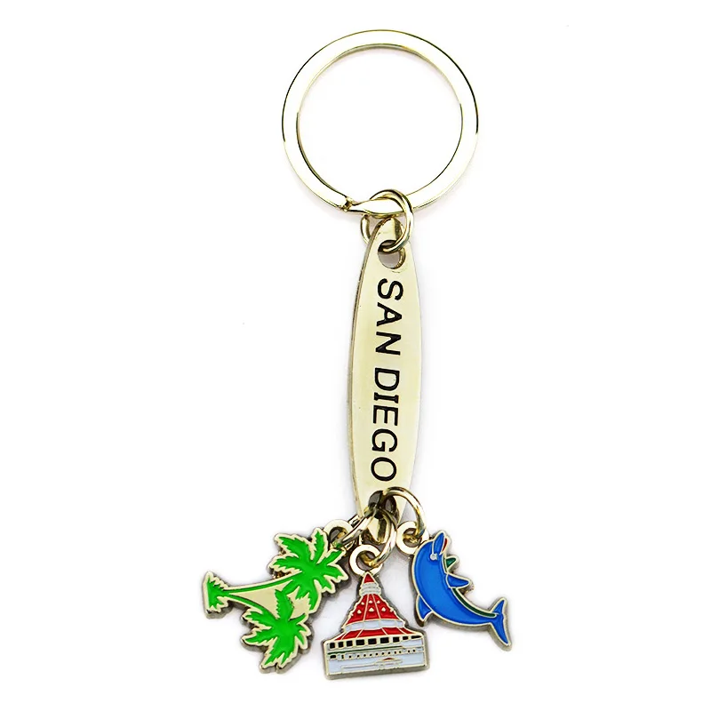 Custom Collector Metal Keychains Insects Monarch Butterfly Enamel Keyring Keychain For Souvenir