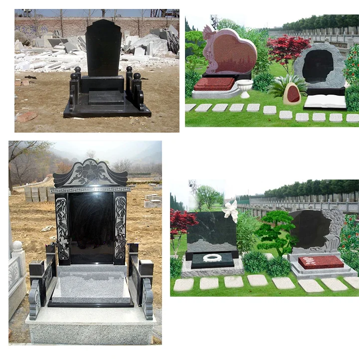 Tombstone Granite Black Marble Tombstone Engraving Monument Sacrificial Ancestral Temple Stone Carving Custom-made