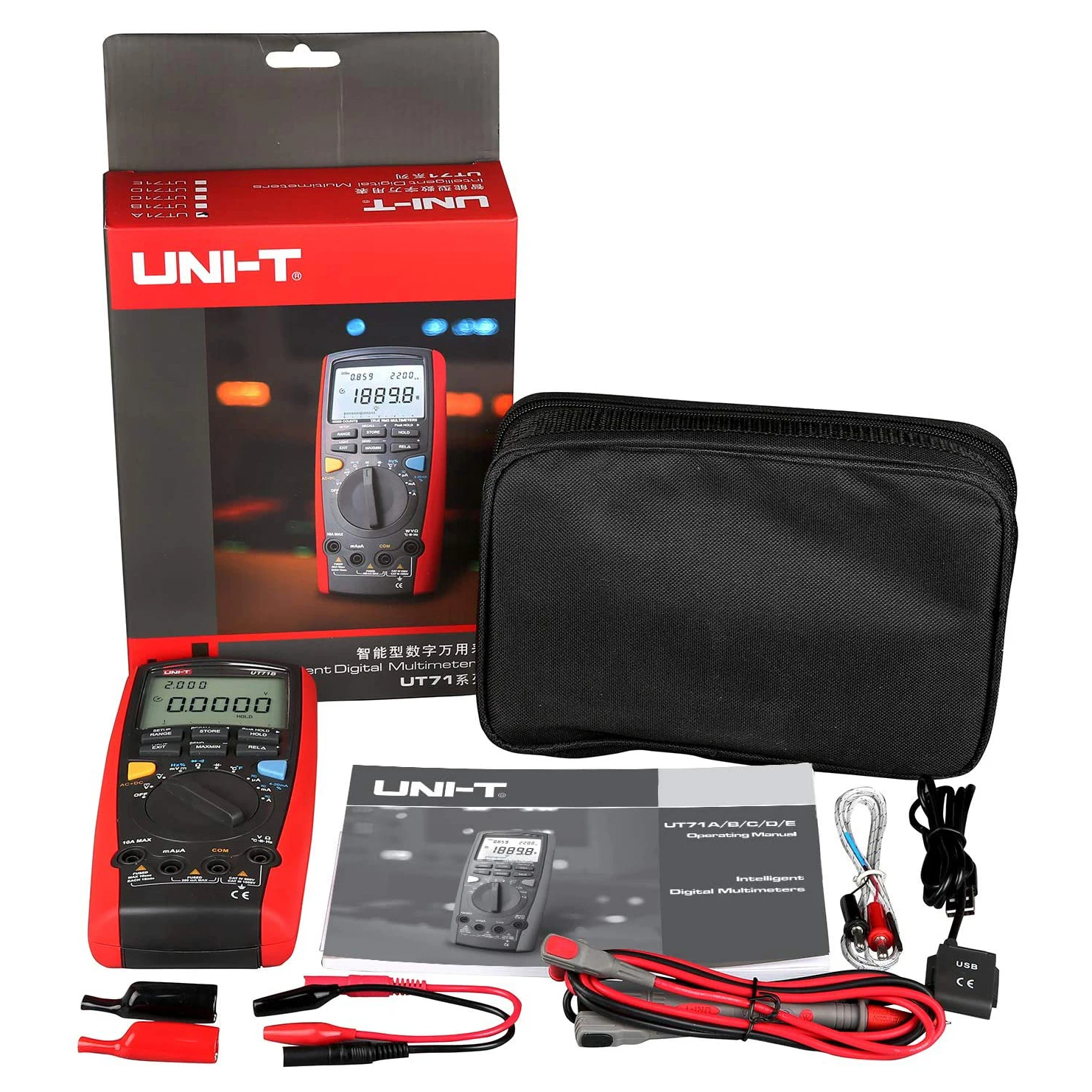 UNI-T UT71C 40000 Counts True RMS Electronics Logging Digital Multimeter Multi Tester Auto Manual Ranging 1000V AC DC 10A