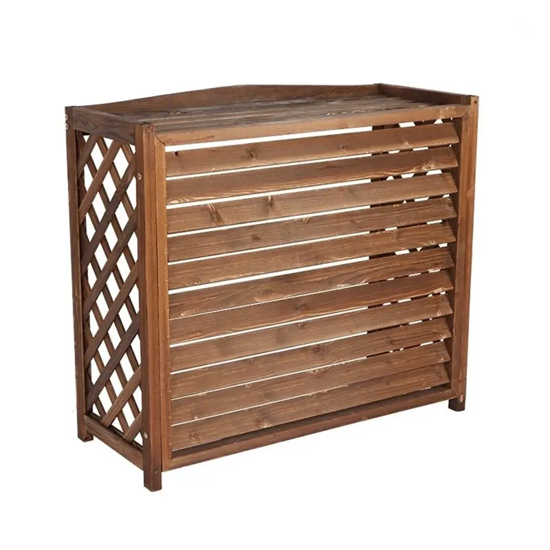 Custom Outdoor Wooden Rack Air Conditioner cover Flower Rack Stand flower pot for furniture decoration