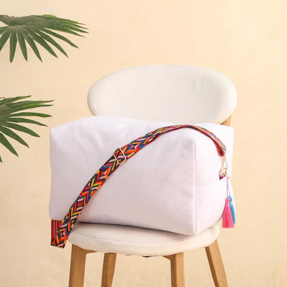 Weekender Bag Woman Foldable Terry Cloth Duffel Overnight Bag Light Blue Large Terry Beach Cloth Bags