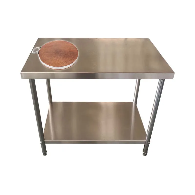 commercial round tube leg kitchen workbench stainless steel table for hotel and restaurant bakery tables