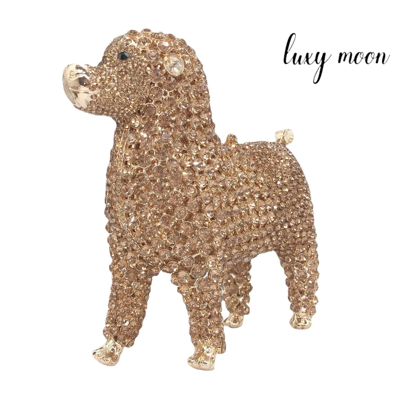 Cute Dog Shape Handbag High Quality Luxury Crystal Clutch Evening Bag NE771