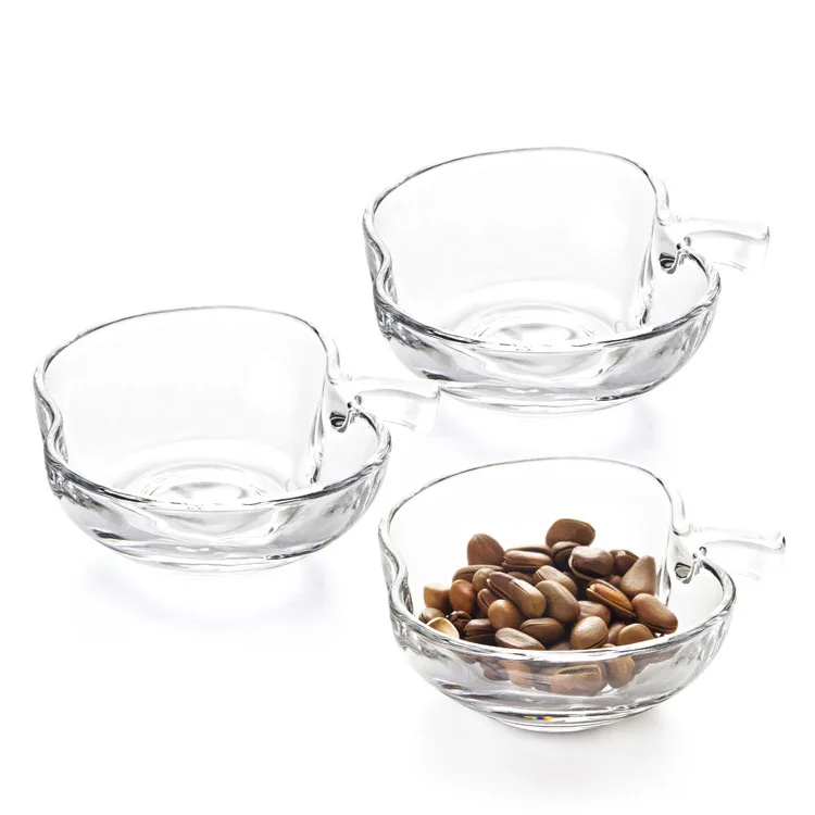 snack bowl 5' glass candy bowl apple shape glass fruit bowl set for nut dessert