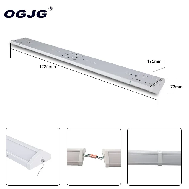 Pc Cover 40w 50w 60w 80w Pendant Lamp 60cm 120cm 150cm dali dimming library emergency led batten lights