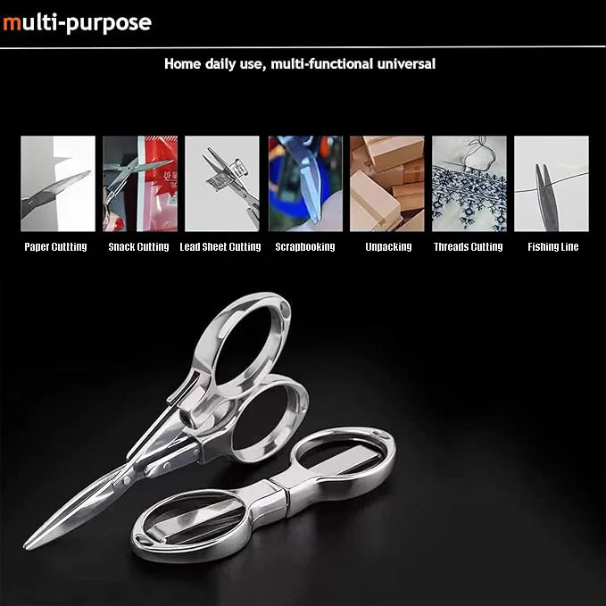 multipurpose Folding Scissors Small Foldable Scissors Mini Portable Sewing Cutter Shear for Travel School Fishing Home DailyLife