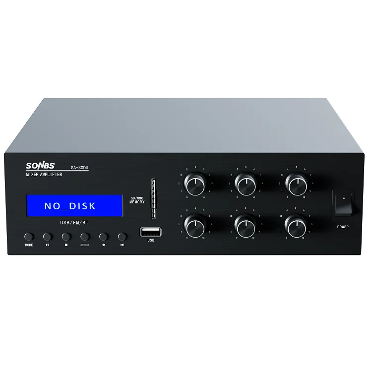 MP3 and Tuner Audio Source 30W 60W Blue Tooth Professional Mini Mixer Class d Power Amplifier