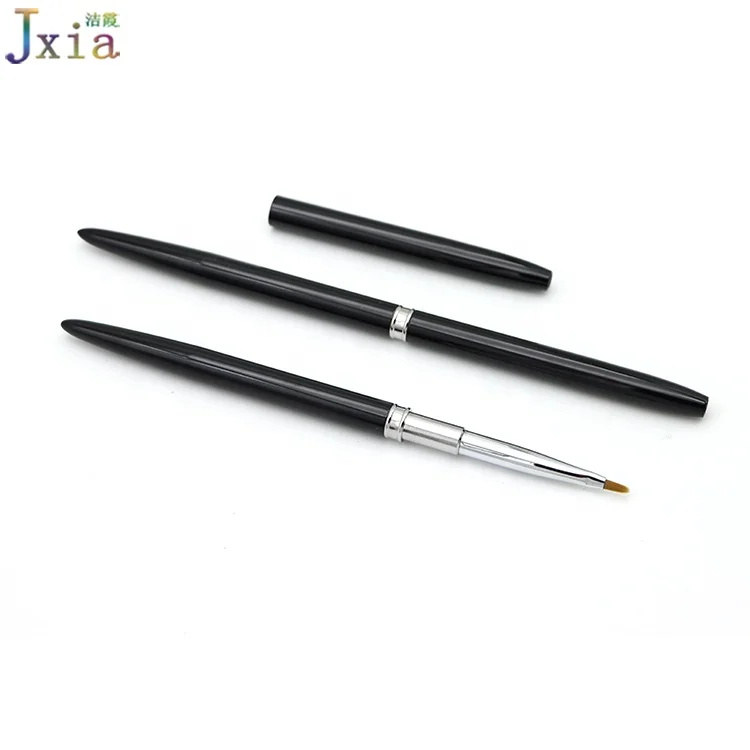 Jiexia Black Handle  Synthetic Hair Manicure Supplies One Stoke Petal Painting Small Oval Gel Nail Art Brushes