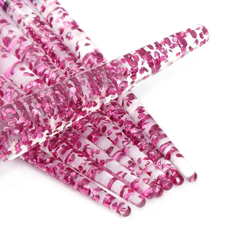 Free Sample 10Pcs Particle Clear Handle Quicksand Liquid Glitter Crystal Diamond Sparkle Makeup Brush Set with PVC packaging