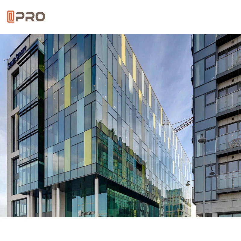 Commercial building office exterior glass facade with reflective glass design FACADE WALL exterior tempered glass wall panel