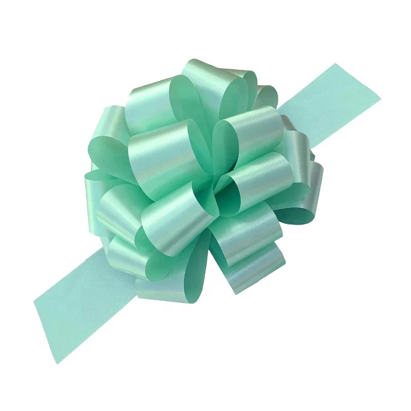 Wholesale Red Blue Gold Christmas Flower PP Curling Plastic Gift Custom Pull Bow Ribbon