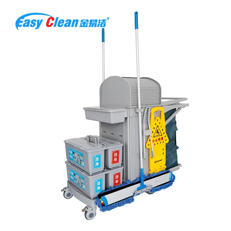 ECG Patent Design No-Dirty Water Stack-on Bucket Trolley Spray Flat Mopping Cleaning Bucket Trolley
