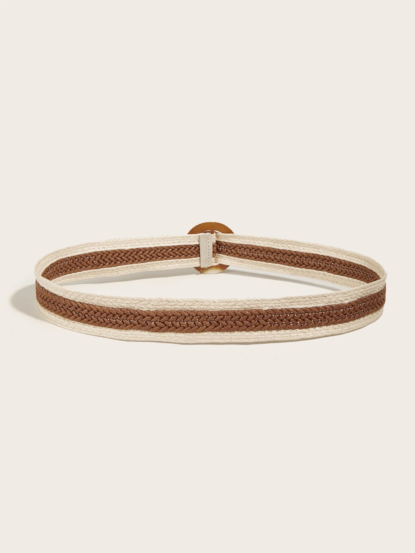 Casual Bohemian Style Round Buckle PP Straw Woven Women Belt For Summer