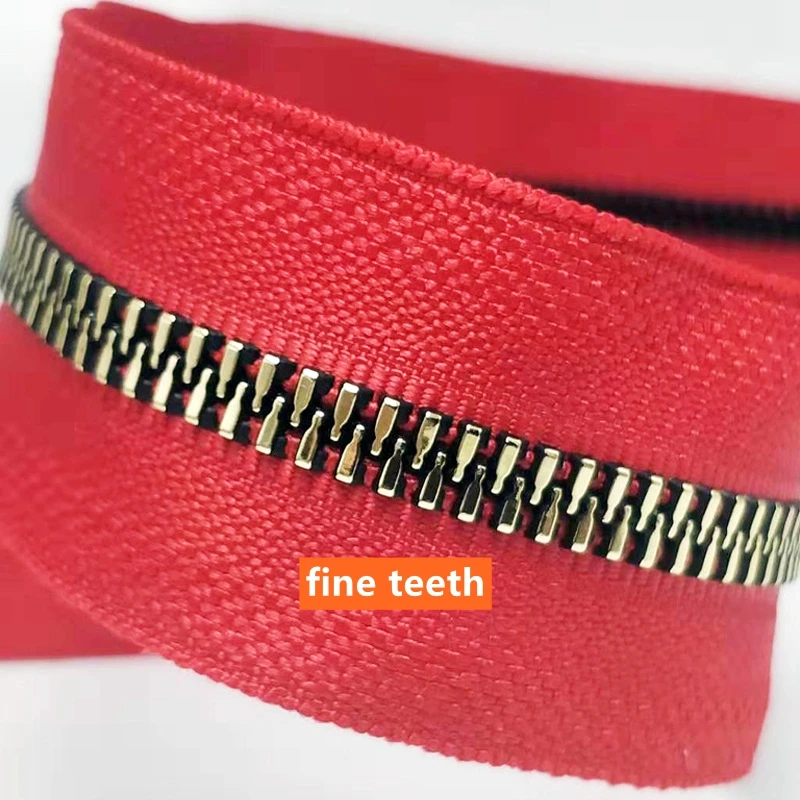No.5 copper imitate teeth zipper fine teeth resin Gold-Plated imitate metal yardage zipper by the roll
