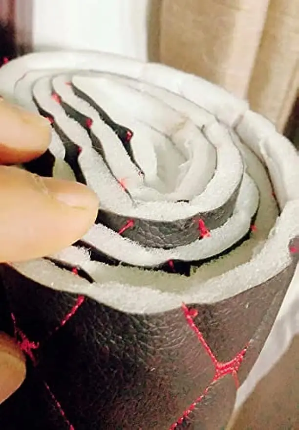 Diamond Sponge Quilted Embroidery Leather Fabric With Stitching