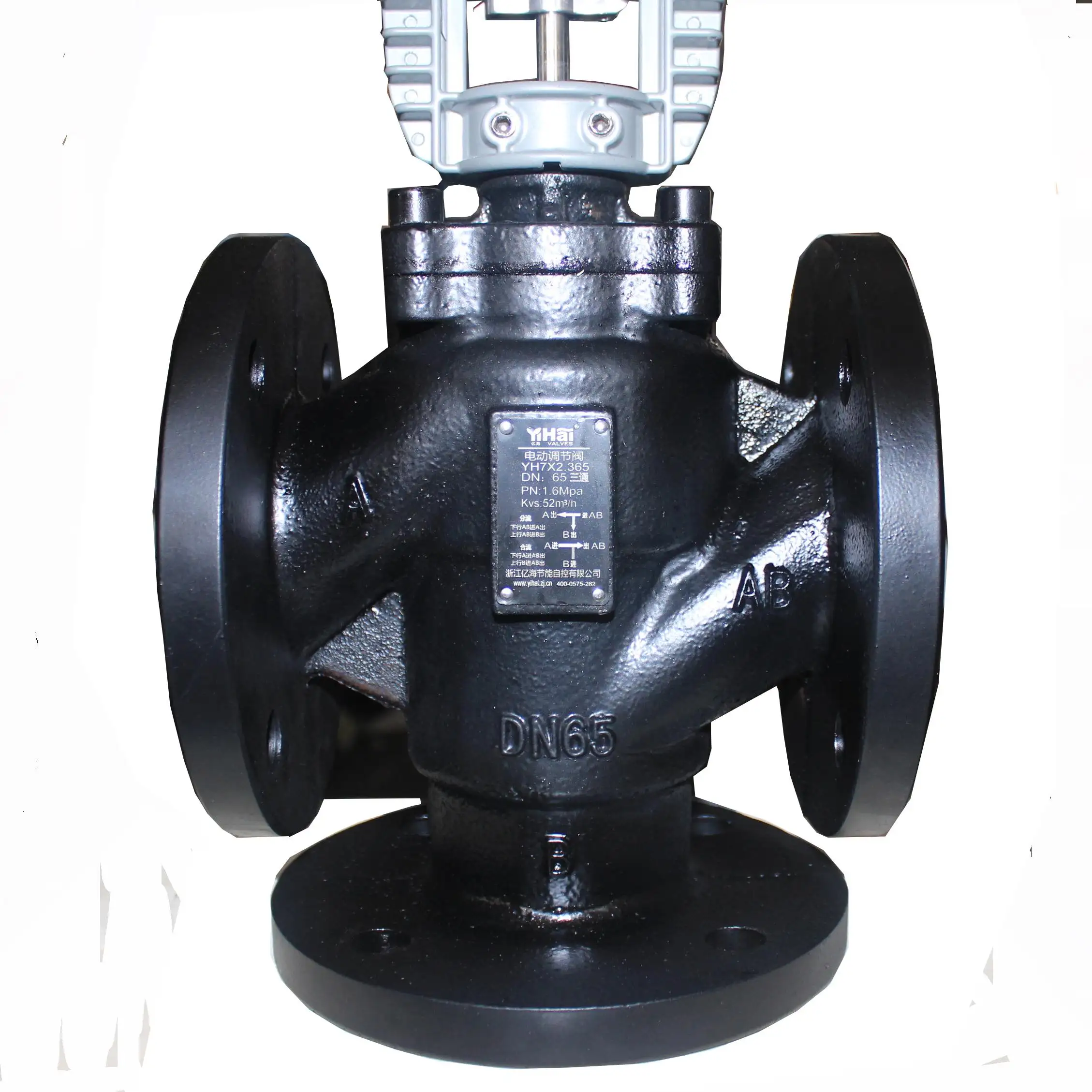 1 1/2 inch to 10 inch 2 way and 3 way electric actuator valve cast iron flange valve body